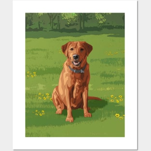 Fox Red Yellow Labrador Retriever Dog Posters and Art